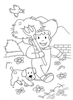 a girl and her dog playing in the grass with flowers coloring pages for kids to color