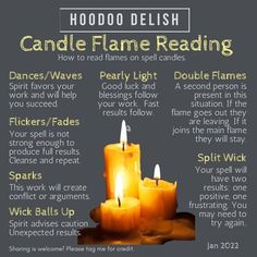 Spell Flame Meaning, Candle Flame Readings, Spell Candle Flame Meaning, Truth Candle Spell, How To Read Candle Flames Witchcraft, Candle Magic Flame Reading, Candle Spells For Healing, Candle Fire Meaning, How To Read A Flame