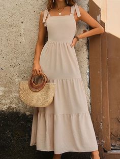 Vintage Backless Sleeveless Dress Backless Evening Dress, Cami Maxi Dress, Sling Dress, Suspender Dress, Dress With Tie, Vestido Casual, Slim Dresses, Daily Dress, Tie Dress