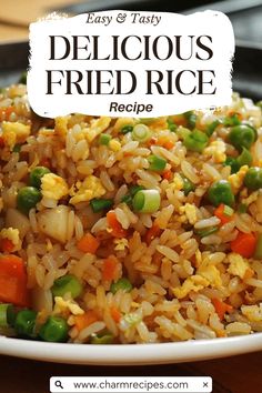 a white plate topped with fried rice and veggies