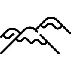 mountains and waves line up against each other in this minimalist logo design for the company