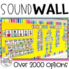 the sound wall is filled with words and pictures to help kids learn how to use them