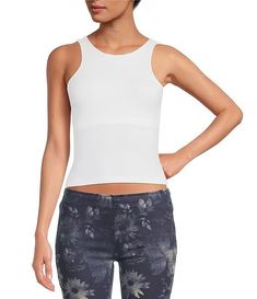 Free People Knit Clean Lines High Neck Sleeveless Camisole | Dillard's High Neck Sleeveless, Sleeveless Pullover, Romantic Lace, Lace Insert, Urban Outfits, Dillard's, How To Feel Beautiful, High Neckline, Clean Lines