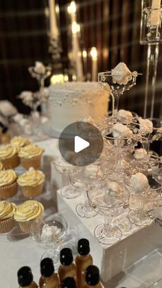 cupcakes and other dessert items on a table