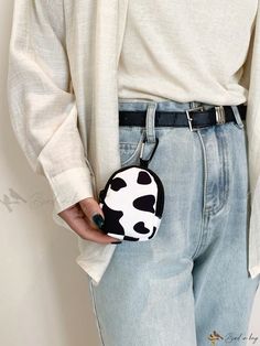 Bird in Bag - Fashionable Cow Print Coin Purse Mini Wallet Key Pouch Trendy Wallet Pouch For Mobile Phone, Casual Portable Pouch Wallet, Trendy Zipper Pouch Phone Bag, Trendy Zipper Phone Bag, Trendy Handheld Coin Purse With Removable Pouch, Trendy Pouch Wallets With Zipper Closure, Trendy Handheld Wallets With Removable Pouch, Trendy Zipper Closure Pouch Wallets, Trendy Handheld Wallet With Removable Pouch