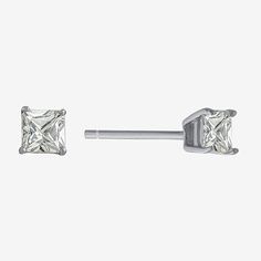 Included: 1 Pair of EarringsFeatures: Nickel FreeEarring Back: PostShape: SquareStone: Cubic ZirconiaStone Cut: RoundStone Millimeter Measurement: 4 Mm LengthMetal Color: WhiteEarring Length: 4.5mmEarring Width: 4.5mmMetal: Sterling SilverCare: Wipe CleanStone Type: 2 Cubic ZirconiaCountry of Origin: Imported Rectangular Diamond Earrings In Silver, Silver Rectangular Diamond Earrings, Silver Diamond Earrings In Rectangular Shape, Silver Rectangular Classic Diamond Earrings, Classic Silver Rectangular Diamond Earrings, Classic Diamond White Square Cut Earrings, Classic Square Cut Diamond White Earrings, Sterling Silver Rectangular Earrings With Prong Setting, Sterling Silver Square Cut Earrings With Prong Setting