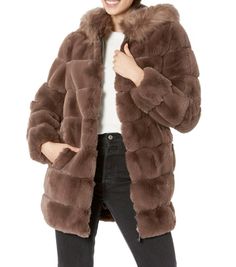 Calvin Klein Hooded Faux Fur Jacket | Zappos "Stay cozy and stylish this winter with our fashionable outfits designed for the cold weather." #fashion #winteroutfits #winter #womenfashion #fashionoftheday #jacket Shag Jacket, Hooded Faux, Fashionable Outfits, Cold Weather Fashion, Shearling Coat, Calvin Klein Woman, Jacket Pattern, Winter Outfits Women, Casual Sweaters