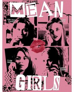 Mean Girls Poster Vintage, Mean Girls Aesthetic Poster, Mini Posters Printable, Movie Poster Aesthetic Room, Tv Show Posters Aesthetic, Fan Girl Poster, Room Posters Aesthetic Ideas, Pink Y2k Poster, Fan Girl Posters