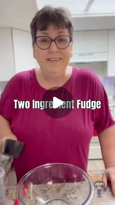 a woman standing in front of a mixing bowl