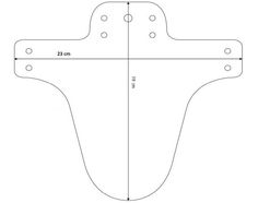 a drawing of the back end of a bicycle seat with measurements for each side and width