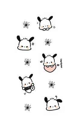 an animal sticker with different expressions on it