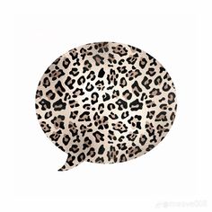 an animal print speech bubble with the word leopard on it