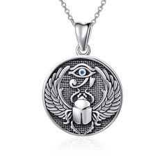 PRICES MAY VARY. 【Design Inspiration】❁❁ According to legend, Horus's right eye symbolizes the complete sun, which has the power to stay away from pain and overcome evil. In Egypt hieroglyphs, Scarabs have the meaning of "existence", so wearing the Scarab amulet is a kind of guarantee for life. 【Safe Material】❁❁ Pendant: 925 Sterling Silver. Chains: 925 Sterling Silver, a right thickness, is strong and not easy to break, cool and comfortable. 100% nickel-free, lead-free, cadmium-free. Not contain Scarab Amulet, Horus Necklace, Scarab Pendant, Eye Of Horus Necklace, Silver Eye, Protection Amulet, Eye Of Horus, Silver Chains, Evil Eye Pendant