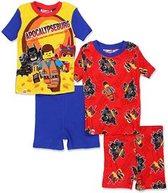 SIZE 4 LEFT! LEGO Movie 2 Boys Four-Piece Pajama Short Set #lego #legomovie2 #boys #kids #pajamas #amazon #shopamazon #amazonprime #yankeetoybox #gift #christmas #holiday #stocking #stockingstuffer Lego For Kids, Lego Movie