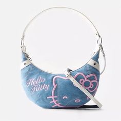 Kawaii Blue Kitty Denim Shoulder Bag This adorable Kawaii Blue Kitty Denim Shoulder Bag is perfect for any cat lover. Made with durable denim and featuring a cute blue kitty design, this bag is both stylish and functional. Carry all your essentials with ease and show off your love for cats at the same time! Aliyah Core, Secret Friend, Kawaii Blue, Aesthetic Artsy, Nautical Aesthetic, Sanrio Bag, Hello Kitt, Eco Materials, Kawaii Kitty