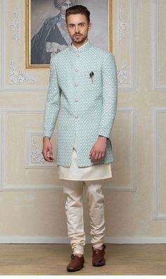 Wedding sherwani for groom Indian embroidered sherwani designer party wear men's ethnic suit Care instruction: dry clean Top color: white fabric: cotton + stone work + heavy embroidery Package include: Style- ethnic wear Top- sherwani jacket Kurta pajama Bottom- churidar pants included Material- cotton Product size guidance: please refer to chest size measurement in the size chart for your correct size perfect gift for the perfect man or just as a personal treat. Slightly colour variation may be Designer Kurta With Chikankari Embroidery For Reception, Designer Chikankari Embroidered Kurta For Reception, Designer Sherwani With Chikankari Embroidery For Reception, Groom's Kurta With Intricate Embroidery, Fitted Chikankari Embroidery Sherwani For Groom, Fitted Sherwani With Chikankari Embroidery For Groom, Groom's Transitional Sherwani With Chikankari Embroidery, Fitted Traditional Wear With Resham Embroidery For Groom, Festive Bandhgala With Chikankari Embroidery For Groom