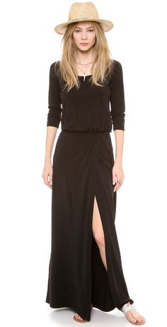 Splendid High Slit Maxi Dress Maxi Tee Dress, Best Maxi Dresses, Beautiful Gowns, Katy Perry, Womens Maxi Dresses, Black Maxi Dress, Black Top, Dress Patterns, Women's Fashion Dresses