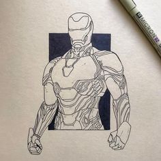 a drawing of the iron man from avengers