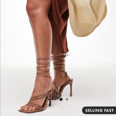 Brand New Brown Strappy Heels For Summer, Brown Strappy Heels For Spring, Summer Brown Lace-up Heels, Asos Shoes, Strappy Heels, Shoes Women Heels, Shoes Heels, Asos, Women Shoes