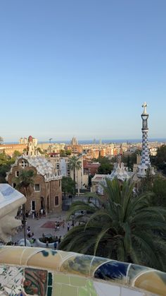 a view of the city from an observation point on top of a building in barcelona, spain