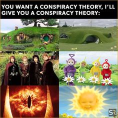 there are many different pictures in this collage with the words, you want a conspracy theory i'll give you a conspraccy theory