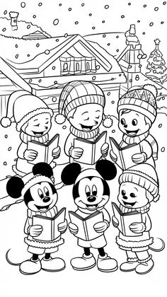 mickey mouse christmas coloring pages for kids