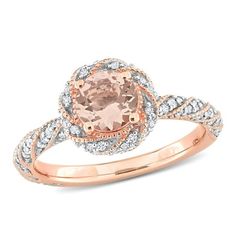 The Everly Women's Morganite 14k Rose Gold Ring is a beautifully crafted set designed to add elegance to any outfit. Each piece in this set is made from high-quality materials, ensuring durability and style. Perfect for formal occasions or as a thoughtful gift, this set combines sophistication and charm. With its timeless design, it's sure to impress and complement any wardrobe. Whether you're elevating your own style or gifting it to someone special, this jewelry set is a must-have. Size: 8.  C Morganite Gemstone, Halo Design, Swirl Ring, Twisted Band, 14k Rose Gold Ring, Morganite Ring, Diamond Settings, Gold Branding, Women Diamond