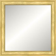 a gold framed mirror with an ornate border around the edges and bottom edge, on a white background