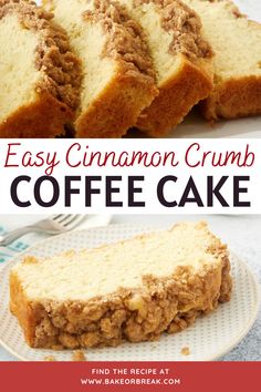 easy cinnamon crumb coffee cake is the perfect dessert for breakfast or brunch