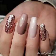 Uñas fácil y listas! Ongles Beiges, Rose Gold Nails, Coffin Shape Nails, Coffin Nails Long, Acrylic Nail Art, Nails Coffin, Matte Nails