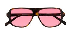 Tortoise Oversized Grandpa Acetate Tinted Sunglasses with Pink Sunwear Lenses - O'Leary Pink Tinted Sunglasses, Rose Tinted Glasses, Tinted Glasses, Pink Shade, Brown Sunglasses, Tinted Sunglasses, Designer Eyeglasses, Flats Top, Christmas List