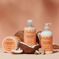 Shea Moisture Curl And Shine, Shea Moisture Coconut And Hibiscus, Shea Moisture Conditioner, Hair Supply Store, Shea Moisture Coconut, Shea Moisture, Curly Hair Types, Hair Supplies