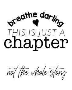 the words breathe daring, this just a charter and not the whole story are in black ink