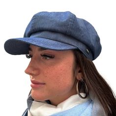 Our New CRAGGI Dark Denim Blue Baker Boy Hat features a matching Blue lining on the inside.The elasticated fitting will help you brave the wind and makes it one size fits all. This hat is a perfect fashion accessory for a day around town,holiday, travel, Festivals and nights out with friends. Whether you're on Campus ,outdoors walking or running errands it's the perfect cap to match with your outfits. One Size - 56-60cm with an elasticated back for a perfect fit. The dark denim fabric makes a gr Cheap Denim Blue Hat With Short Brim, Baker Boy Hat, Baker Boy, Boy Hat, Newsboy Cap, Washed Denim, Holiday Travel, Dark Denim, Denim Fabric