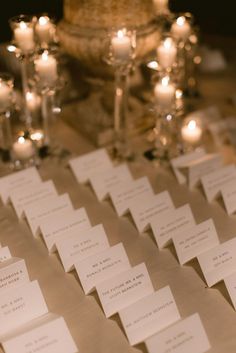 many place cards are placed on the table