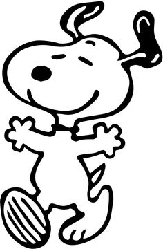 a black and white drawing of a cartoon dog with a bone in its mouth,