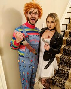 two people dressed up as chucky and penny from it's always sunny day