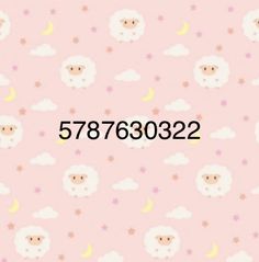 a pink wallpaper with sheep and stars on it, the number seven is written in black