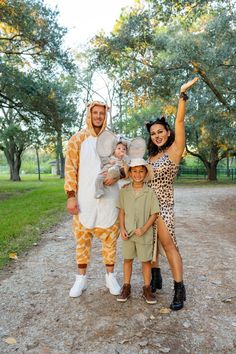 family Halloween costumes, family safari, baby first Halloween Family Animal Halloween Costumes, Deer And Hunter Family Costume, Animal Family Costumes, Family Animal Costumes, Zoo Keeper Family Costume, First Halloween Family Costumes