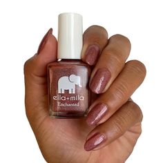 holographic red-orange shimmer Nail polish bottle 13.3 ml - 0.45 fl oz | ingredients "17-Free" products do not contain: Acetone, Animal-Derived Ingredients, Bisphenol-A, Camphor, Ethyl Tosylamide, Formaldehyde, Formaldehyde Resin, Gluten, Glycol Ether of Series E (Gycol ethers derived from ethylene oxide), Nonylphenol Ethoxylate, Parabens, Phthalates (including DBP), Styrene, Sulfate, Toluene, Triphenyl Phosphate (TPHP/TPP), Xylene Vegan Animal cruelty-free Quick Dry Chip Resistant Made in the U Ella Mila Nail Polish, Nail Polish Bottle, Shimmer Nail Polish, Nail Shimmer, Nail Polish Bottles, Vegan Animals, Nail Polish Collection, Free Products, Nails At Home