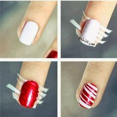 Simply Creative: Fun DIY Christmas Nail Art Tutorials Holiday Nails Easy, Candy Cane Nails, Scene Girl, Holiday Nail Designs, Different Nail Designs, Christmas Nails Easy, Birthday Outfits, Simple Nail Designs