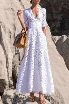 Somerset White Eyelet Maxi Dress – JewelClues White Gown Dress, Eyelet Maxi Dress, Holiday Dresses Women, Empire Waist Maxi Dress, Short Sleeve Summer Dresses, Maxi Dress Outfit, Skirt Short, White Gowns, White Eyelet