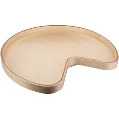 a wooden tray with an oval shape on the bottom and one section in the middle