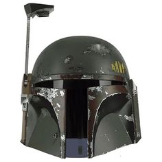 a helmet that is on top of a white background with the words star wars painted on it