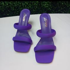 3" Inch Heel New With Box I Am A Size 8 But I Have Them For Myself In A Size 8 1/2 My Feet Are A Little Wider So U Can Order A 1/2 Size Up ! Girl Money, Purple Shoes, 3 Inch Heels, Gold Heels, U Can, Cute Shoes, Color Purple, Shoes Women Heels, Shoes Heels