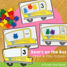 three bears on the bus activity book for toddlers to learn counting with legos