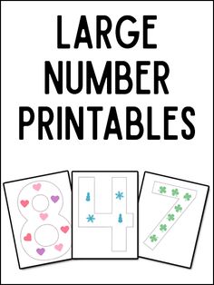 large number printables for children to color and practice numbers with their own hands