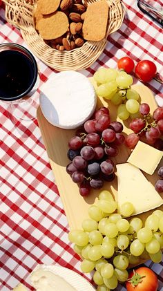 A picnic scene is displayed with fruits, beverages, and a checkered red and white tablecloth. still life, photography, outdoor dining, casual, serene, red, white, checkered, summer, picnic, fruits, tablecloth, refreshments. Italian Picnic, Picnic Scene, Higher Art, Checkered Tablecloth, White Tablecloth, Photography Outdoor, Summer Tables, Red Checkered, Food Table