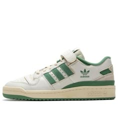 adidas Forum 84 Low 'Ivory Green' IG3773 - KICKS CREW Adidas Green Shoes, Adidas Forum Low Green, Adidas Shoes Green, Adidas Low Forum, Forum Low Adidas, Dressing Shoes, Shoes Dressing, Storage Shoes, Best Shoes For Women