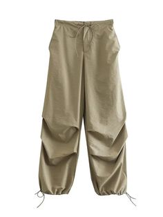 SPECIFICATIONS High Elastic Waist Women's Jogging Pants with Side Pockets Pleated Knee-Length Style Drawstring Female Trousers Elasticity: Non Strech Material: POLYESTER Length: full length Parachute Cargo Pants, Celana Fashion, Parachute Cargo, Style Cargo, Pants Vintage, Jogging Pants, Pant Style, Joggers Womens, Color Khaki